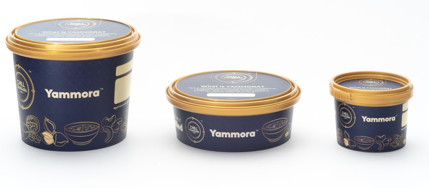 Yammora dessert tubs in three sizes